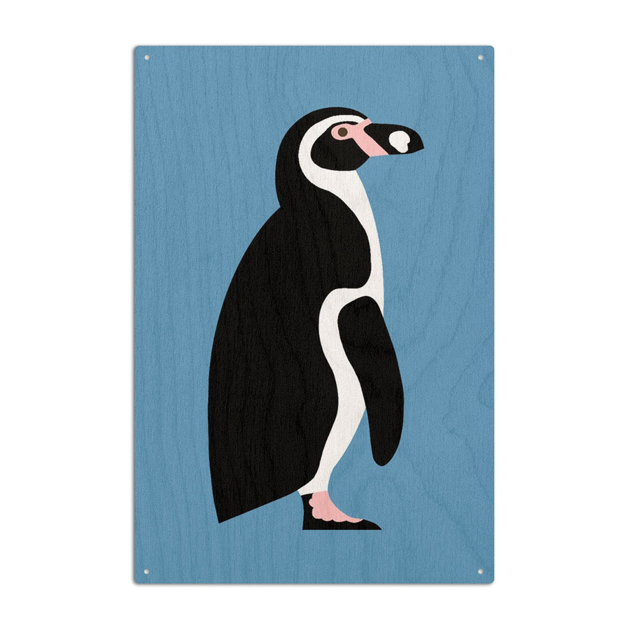 Penguin, Retro Style, Contour, Lantern Press Artwork, Wood Signs and Postcards Wood Lantern Press 