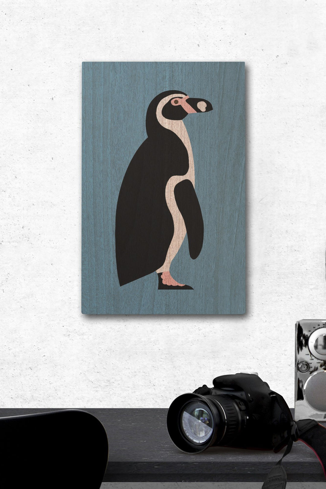 Penguin, Retro Style, Contour, Lantern Press Artwork, Wood Signs and Postcards Wood Lantern Press 