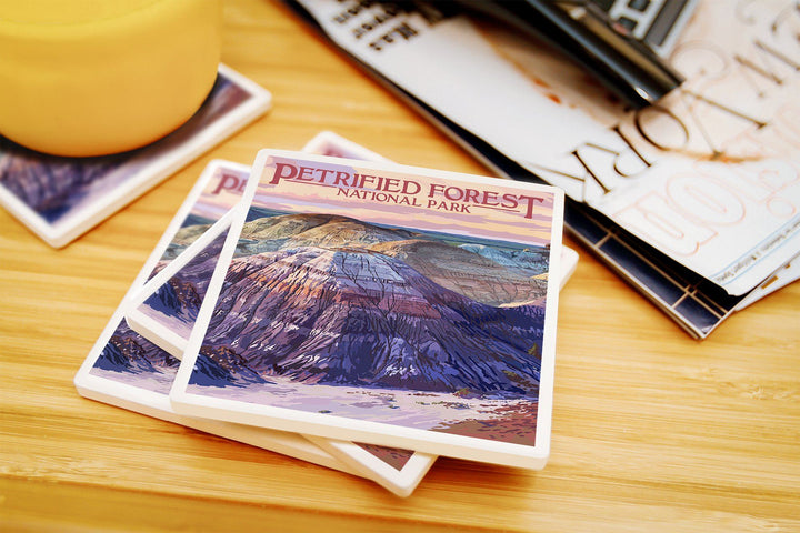 Petrified Forest National Park, Arizona, Chinle Formation, Lantern Press Artwork, Coaster Set Coasters Lantern Press 