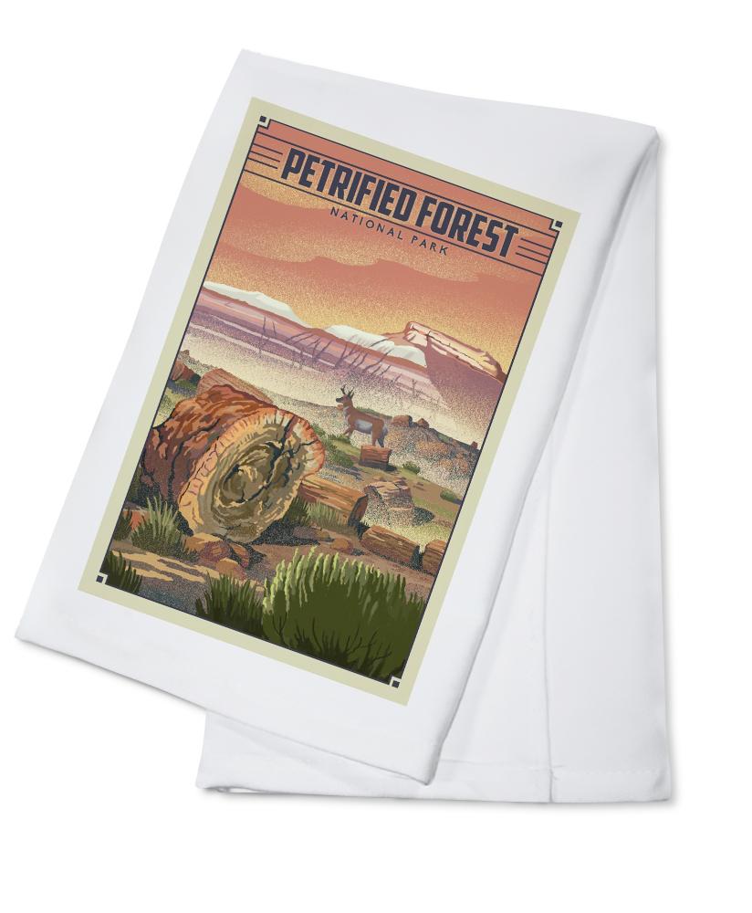 Petrified Forest National Park, Arizona, Lithograph National Park Series, Lantern Press Artwork, Towels and Aprons Kitchen Lantern Press 