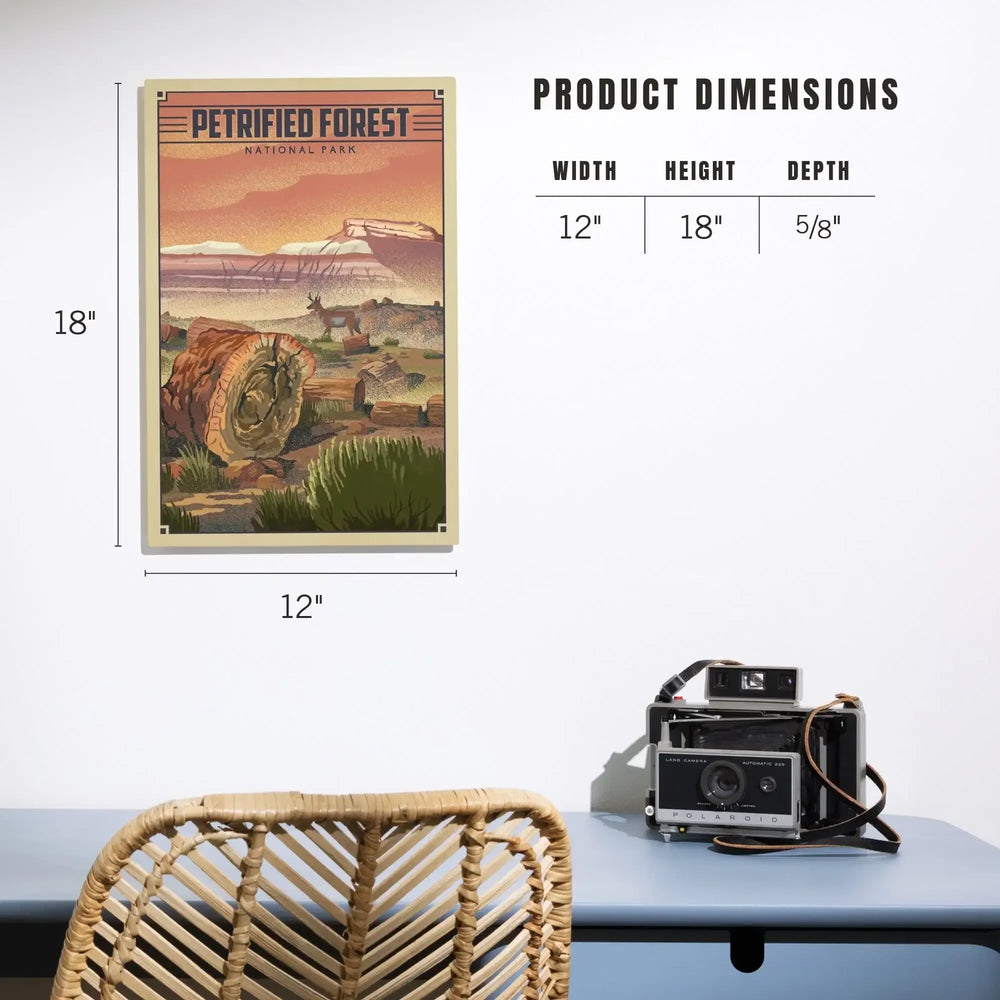 Petrified Forest National Park, Arizona, Lithograph National Park Series, Lantern Press Artwork, Wood Signs and Postcards Wood Lantern Press 