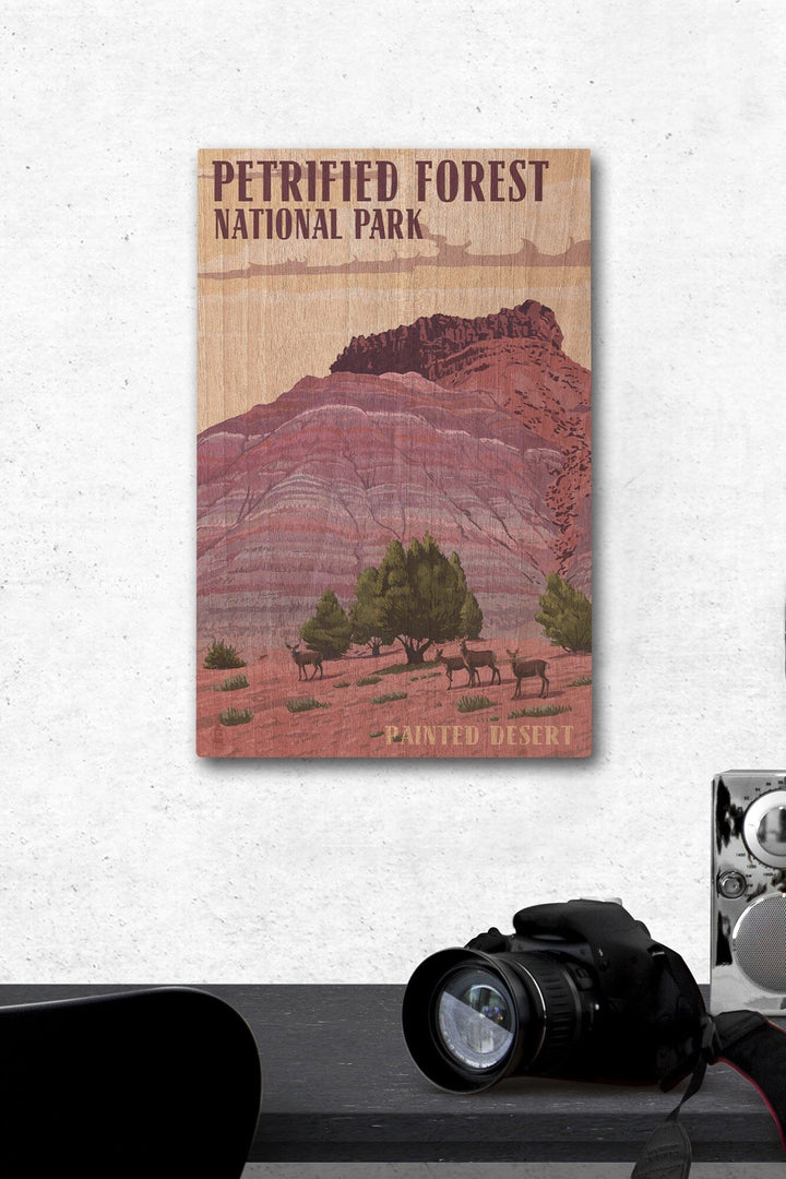 Petrified Forest National Park, Arizona, Painted Desert, Lantern Press Artwork, Wood Signs and Postcards Wood Lantern Press 12 x 18 Wood Gallery Print 