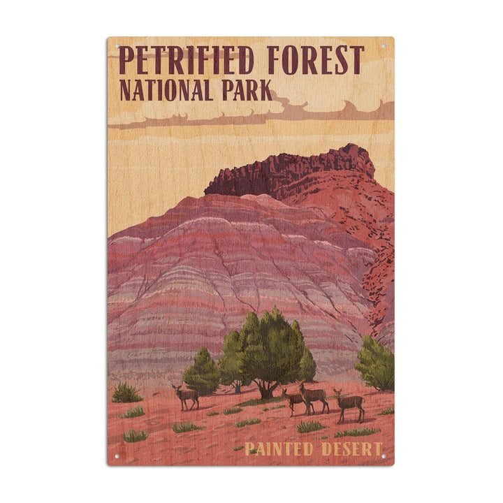 Petrified Forest National Park, Arizona, Painted Desert, Lantern Press Artwork, Wood Signs and Postcards Wood Lantern Press 6x9 Wood Sign 
