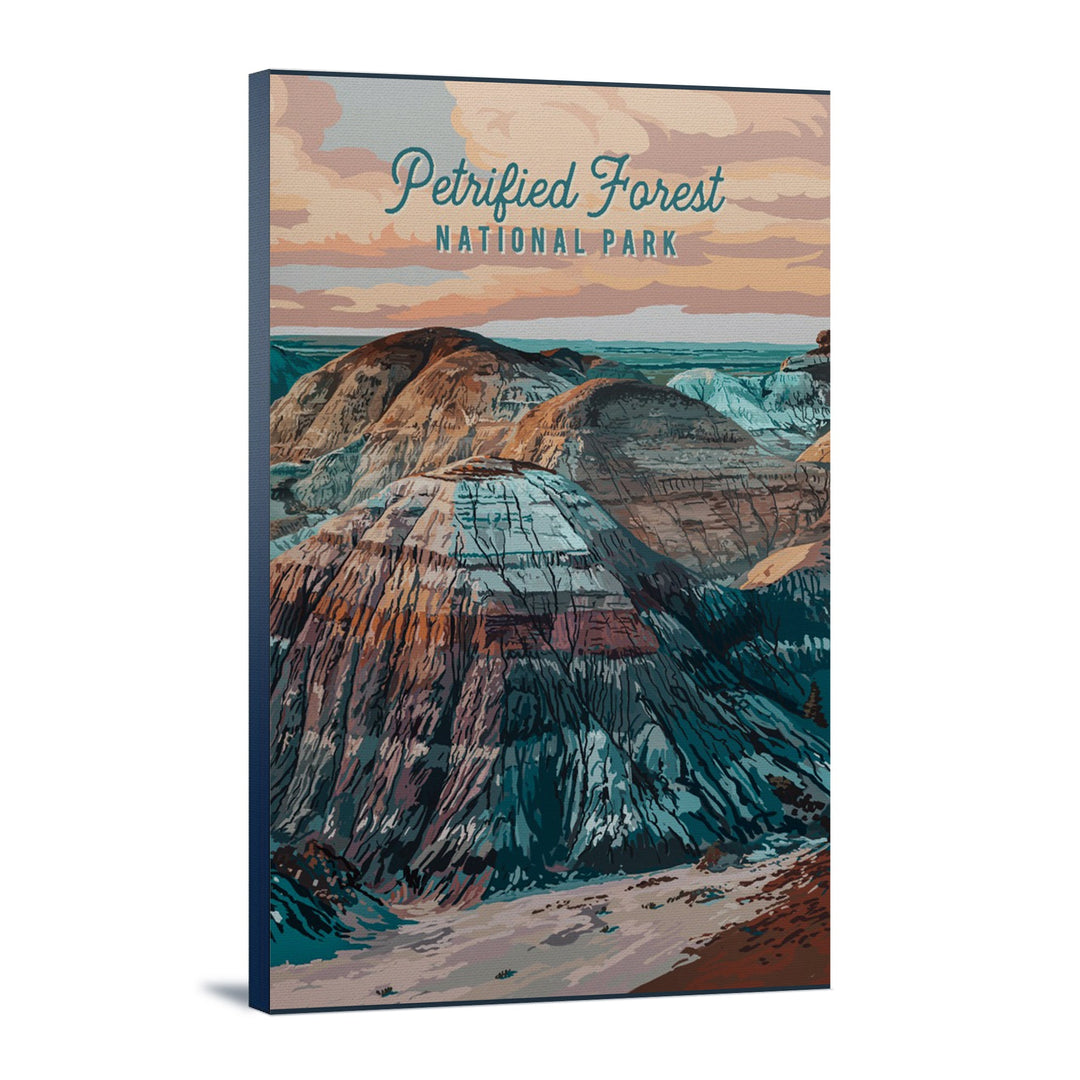 Petrified Forest National Park, Arizona, Painterly National Park Series, Stretched Canvas Canvas Lantern Press 12x18 Stretched Canvas 