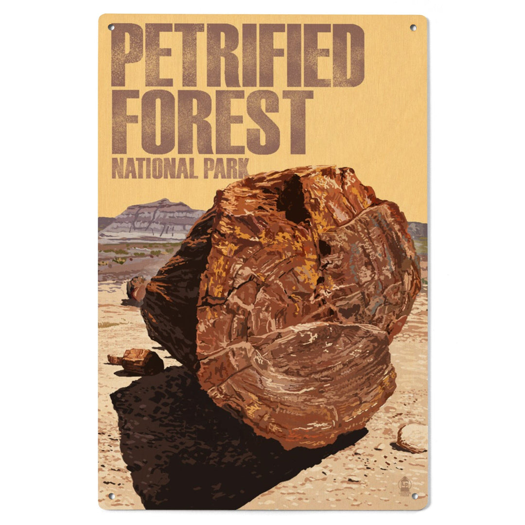 Petrified Forest National Park, Arizona, Petrified Wood Close Up, Lantern Press Artwork, Wood Signs and Postcards Wood Lantern Press 