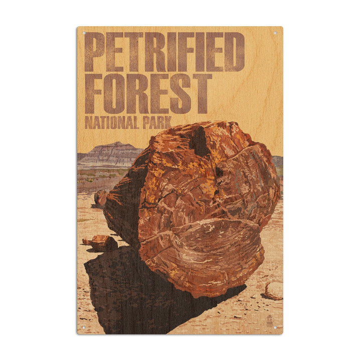 Petrified Forest National Park, Arizona, Petrified Wood Close Up, Lantern Press Artwork, Wood Signs and Postcards Wood Lantern Press 6x9 Wood Sign 