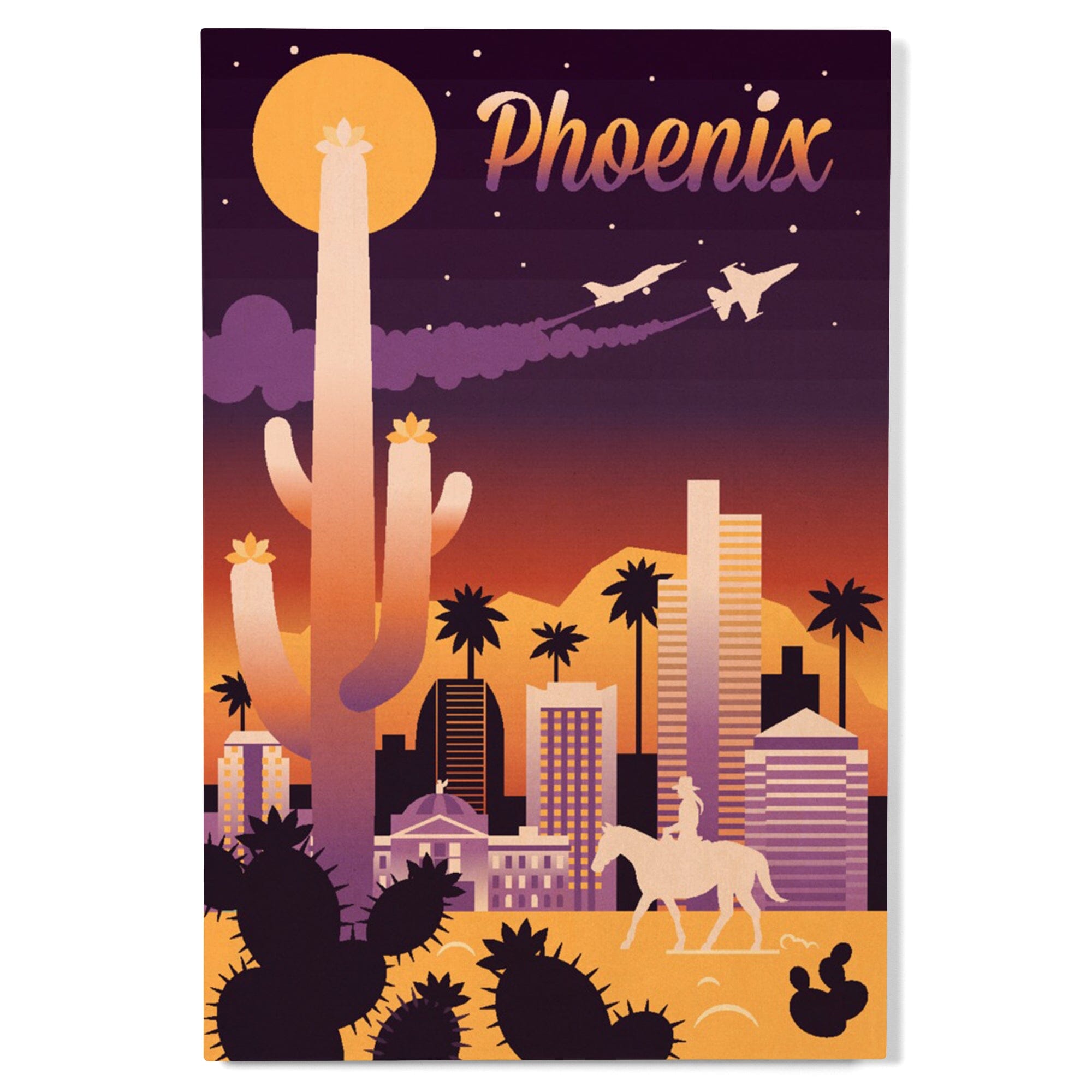 入荷nowオンラインストア Phoenix, Arizona, Lantern Series, Chromatic Skyline Retro アート・デザイン・音楽