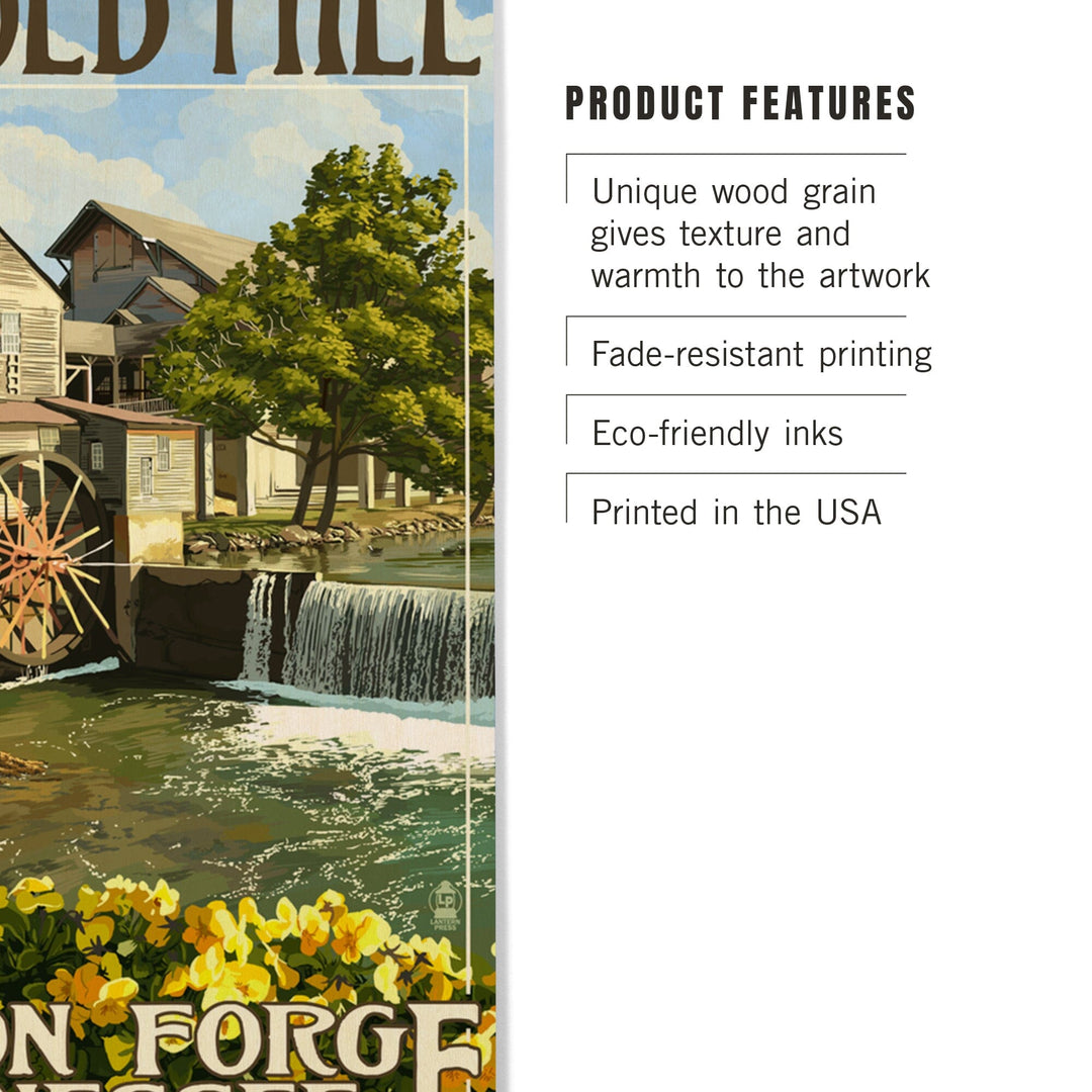 Pigeon Forge, Tennesseee, The Old Mill, Lantern Press Artwork, Wood Signs and Postcards Wood Lantern Press 