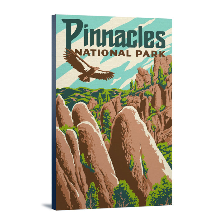 Pinnacles National Park, California, Explorer Series, Pinnacles, Lantern Press Artwork, Stretched Canvas Canvas Lantern Press 12x18 Stretched Canvas 