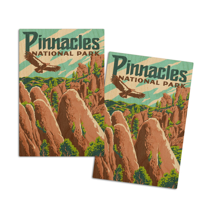 Pinnacles National Park, California, Explorer Series, Pinnacles, Lantern Press Artwork, Wood Signs and Postcards Wood Lantern Press 4x6 Wood Postcard Set 