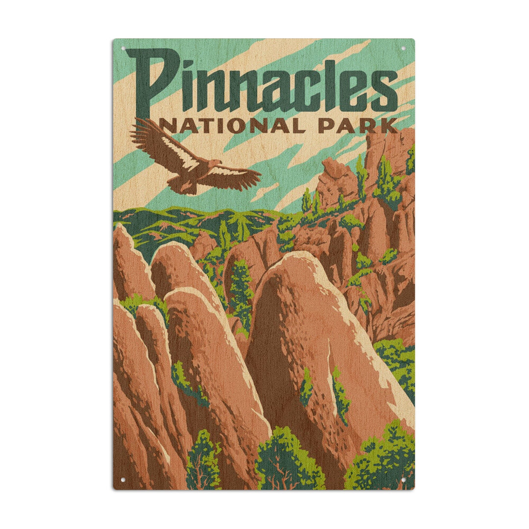 Pinnacles National Park, California, Explorer Series, Pinnacles, Lantern Press Artwork, Wood Signs and Postcards Wood Lantern Press 6x9 Wood Sign 