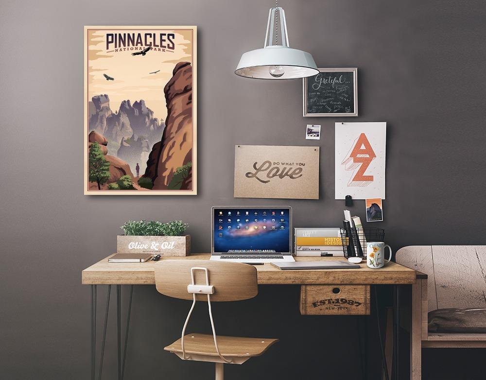 Pinnacles National Park, California, Lithograph, Lantern Press Artwork, Stretched Canvas Canvas Lantern Press 