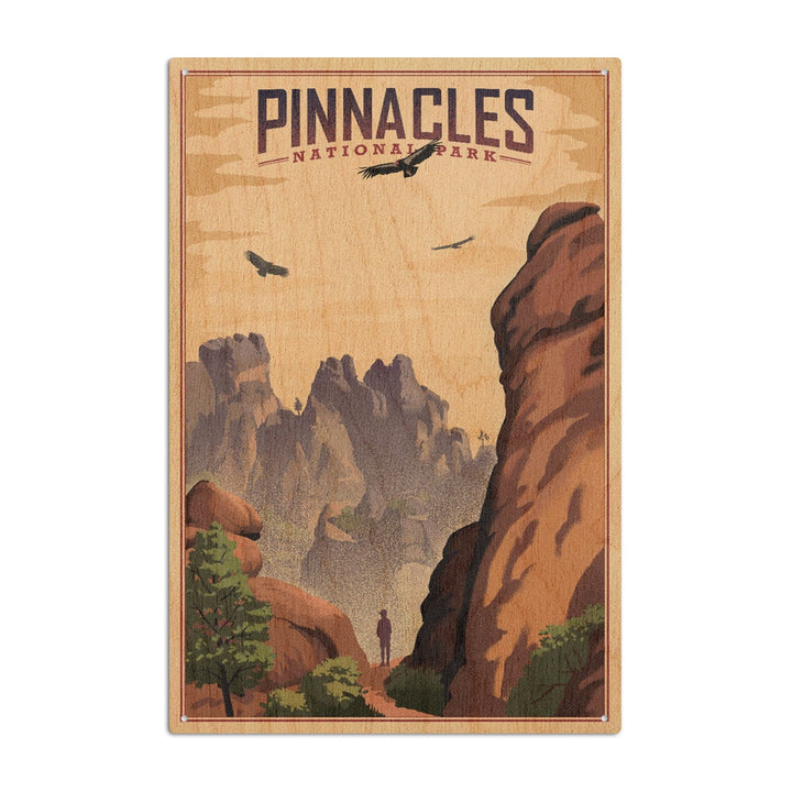 Pinnacles National Park, California, Lithograph, Lantern Press Artwork, Wood Signs and Postcards Wood Lantern Press 10 x 15 Wood Sign 
