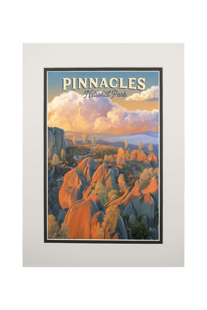 Pinnacles National Park, California, Oil Painting, Lantern Press Artwork, Art Prints and Metal Signs Art Lantern Press 11 x 14 Matted Art Print 