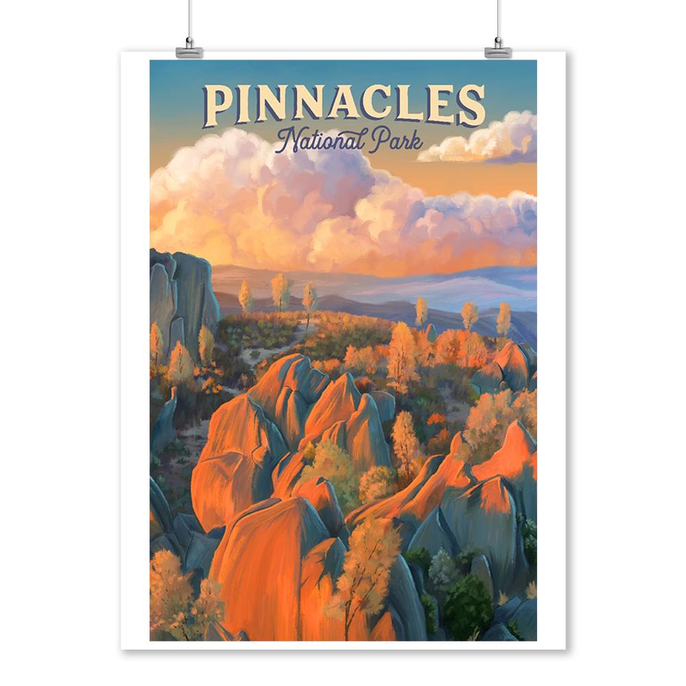 Pinnacles National Park, California, Oil Painting, Lantern Press Artwork, Art Prints and Metal Signs Art Lantern Press 12 x 18 Art Print 