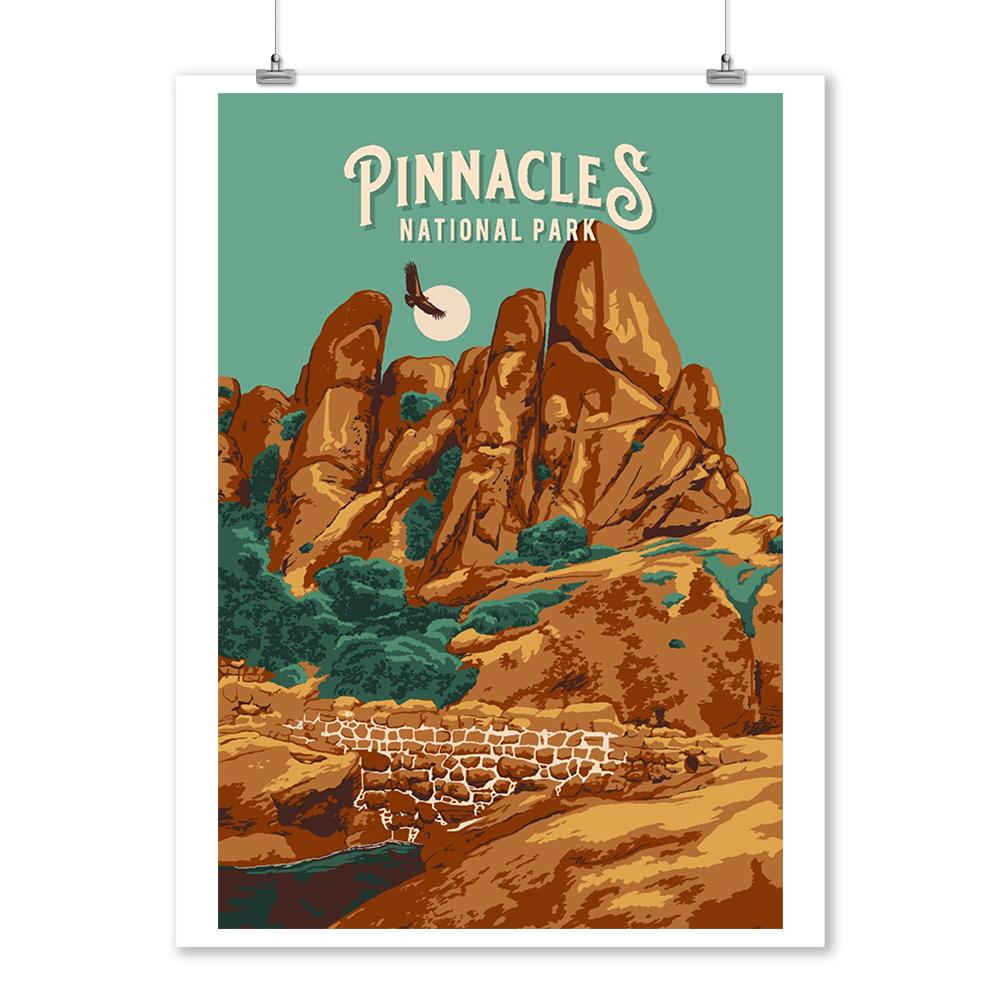 Pinnacles National Park, California, Painterly National Park Series, Art Prints and Metal Signs Art Lantern Press 12 x 18 Art Print 