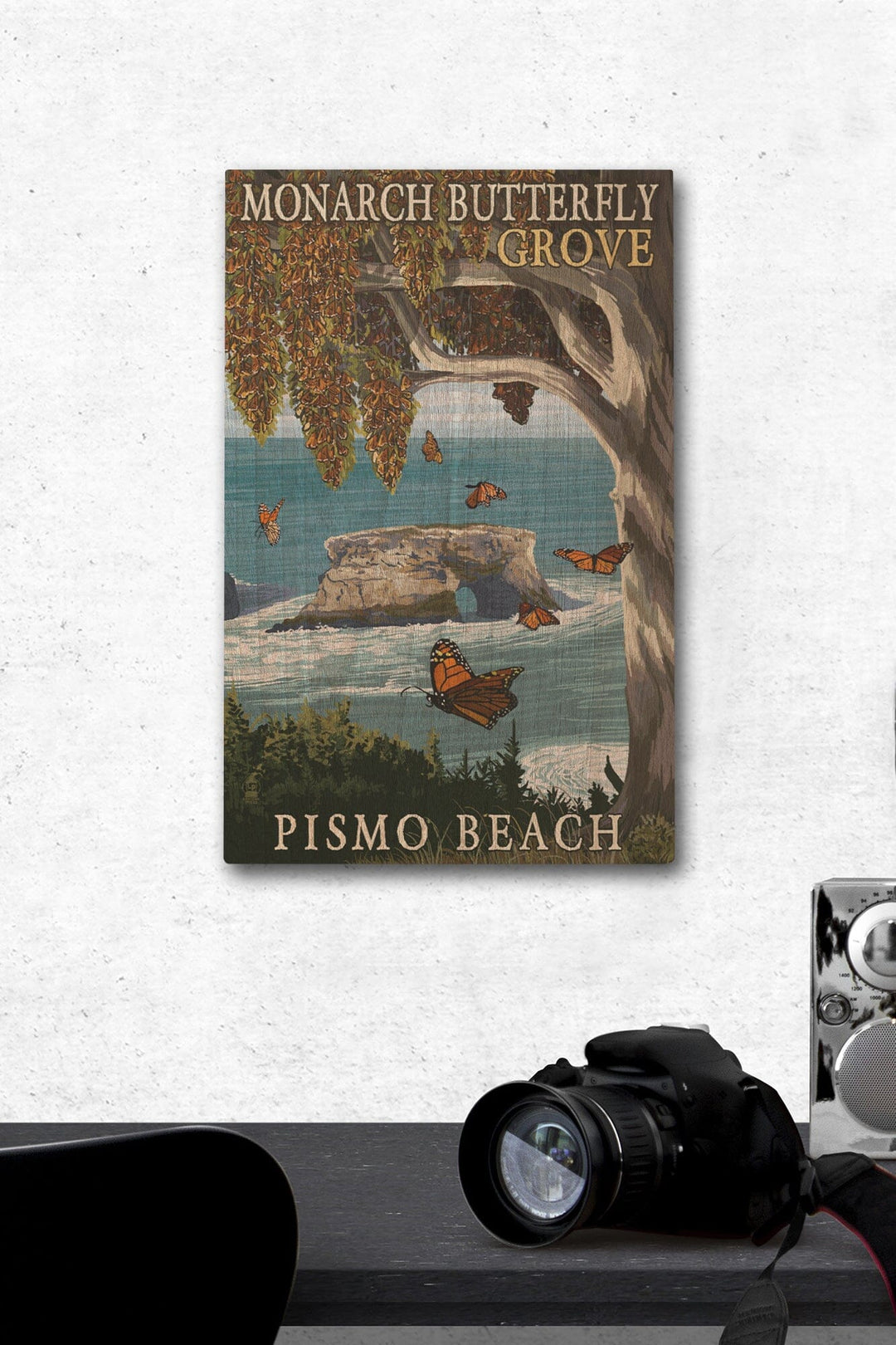 Pismo Beach, California, Monarch Butterfly Grove, Lantern Press Artwork, Wood Signs and Postcards Wood Lantern Press 12 x 18 Wood Gallery Print 