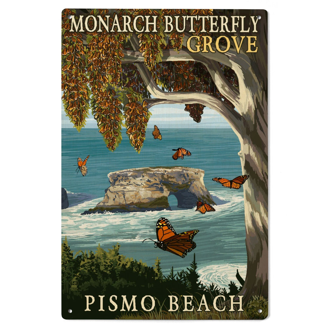 Pismo Beach, California, Monarch Butterfly Grove, Lantern Press Artwork, Wood Signs and Postcards Wood Lantern Press 