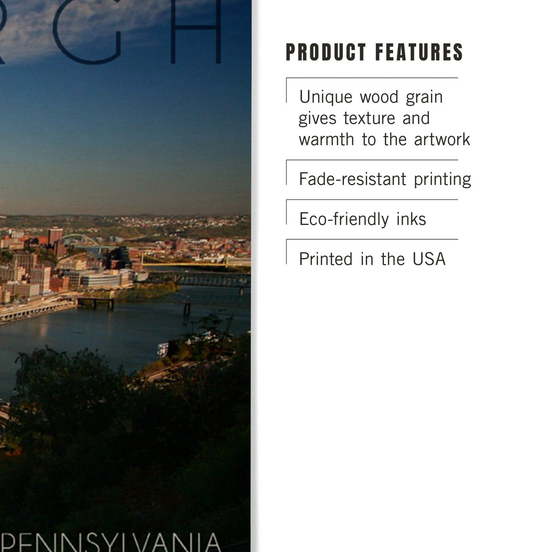 Pittsburgh, Pennsylvania, Autumn Scene, Lantern Press Photography, Wood Signs and Postcards Wood Lantern Press 