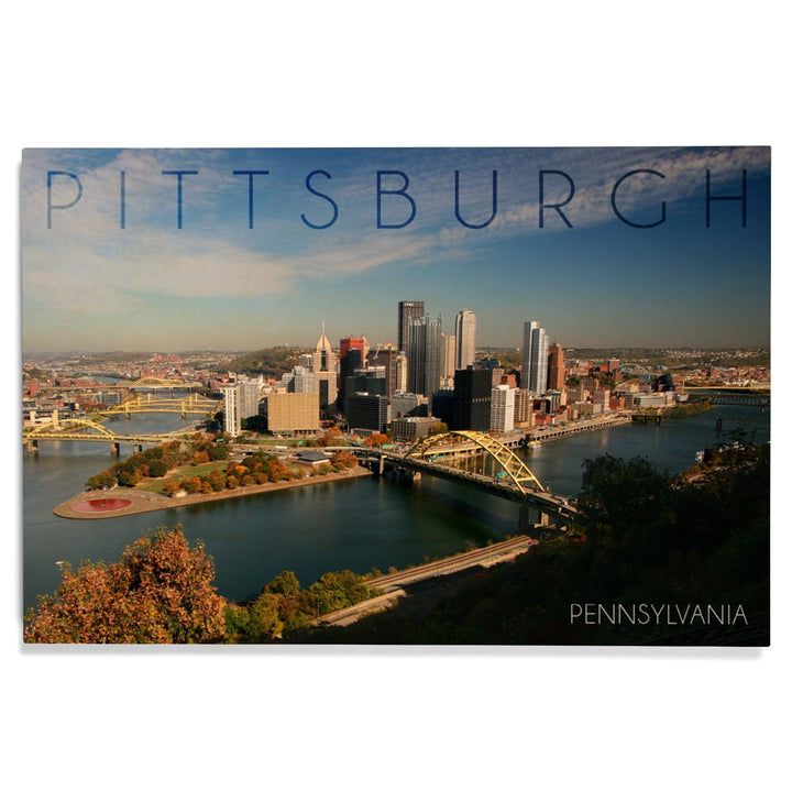 Pittsburgh, Pennsylvania, Autumn Scene, Lantern Press Photography, Wood Signs and Postcards Wood Lantern Press 
