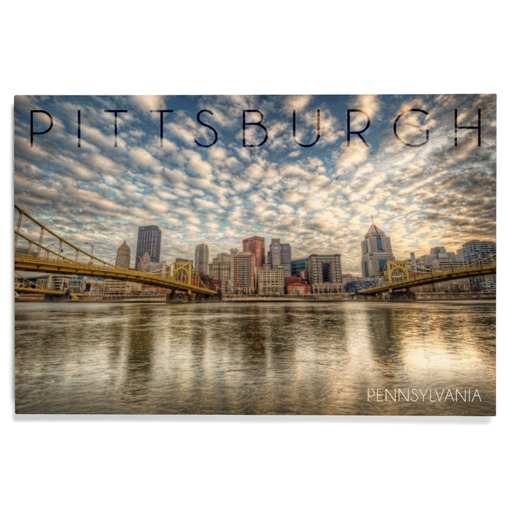 Pittsburgh, Pennsylvania, Skyline From the North Shore, Lantern Press Photography, Wood Signs and Postcards Wood Lantern Press 