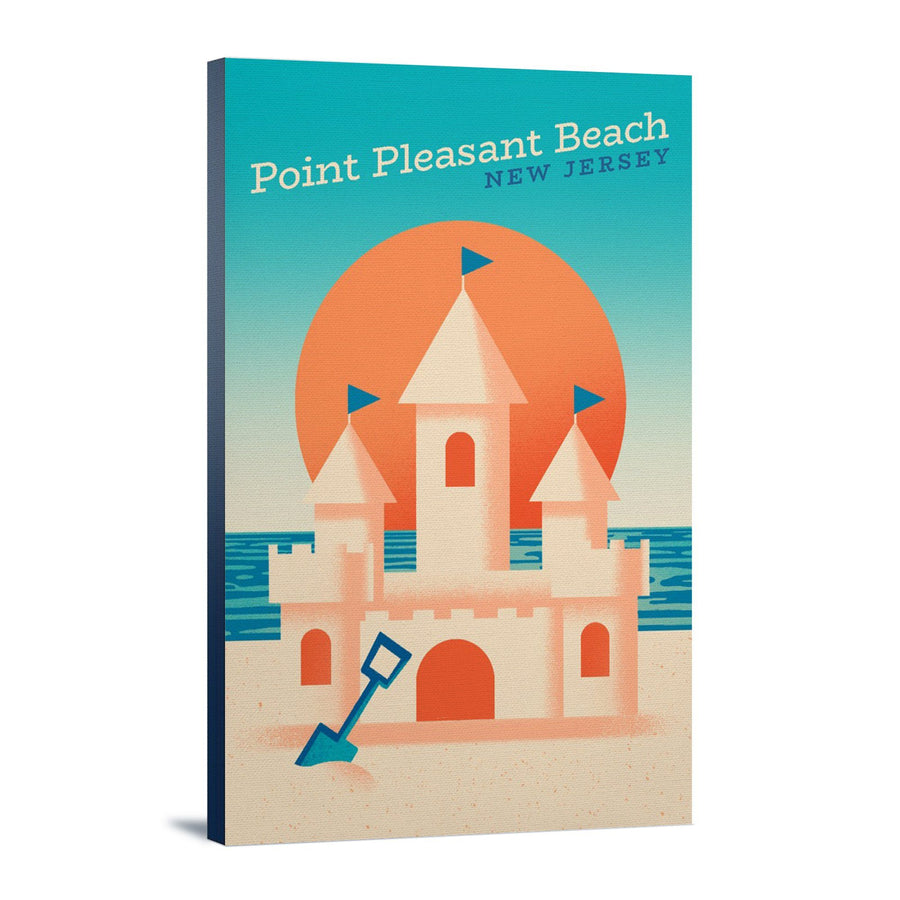 Point Pleasant Beach, New Jersey, Sun-faded Shoreline Collection, Sand Castle on Beach, Stretched Canvas Canvas Lantern Press 