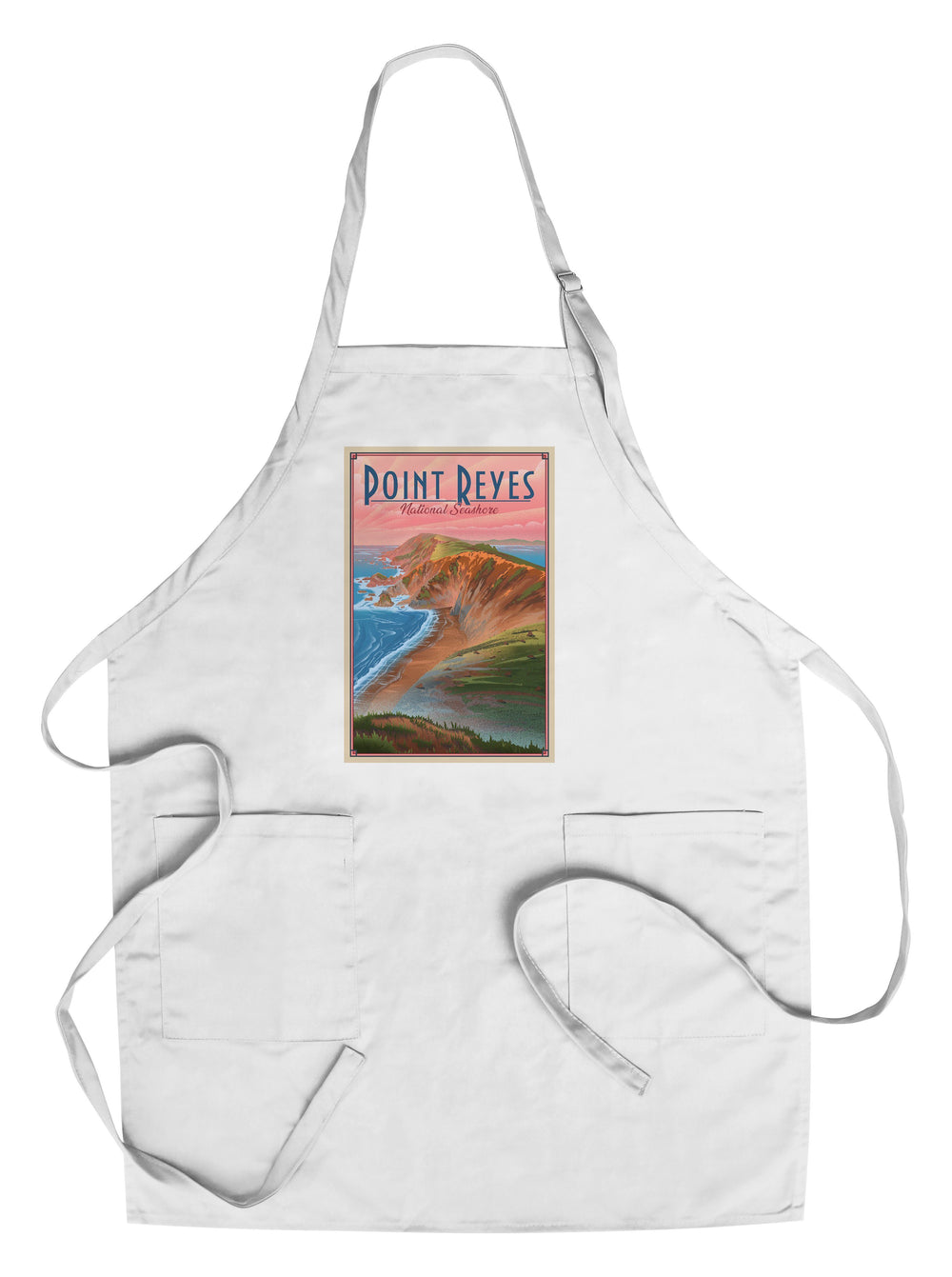 Point Reyes National Seashore, California, Lithograph, Lantern Press Artwork, Towels and Aprons Kitchen Lantern Press Chef's Apron 