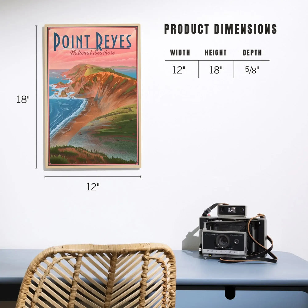 Point Reyes National Seashore, California, Lithograph, Lantern Press Artwork, Wood Signs and Postcards Wood Lantern Press 