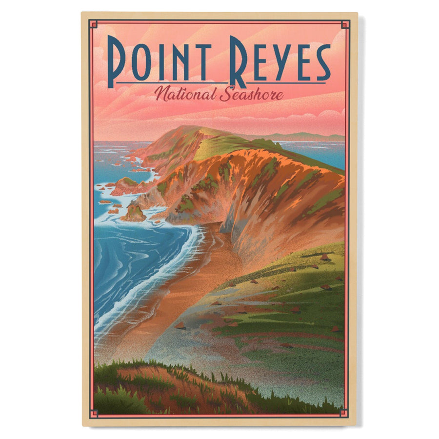 Point Reyes National Seashore, California, Lithograph, Lantern Press Artwork, Wood Signs and Postcards Wood Lantern Press 