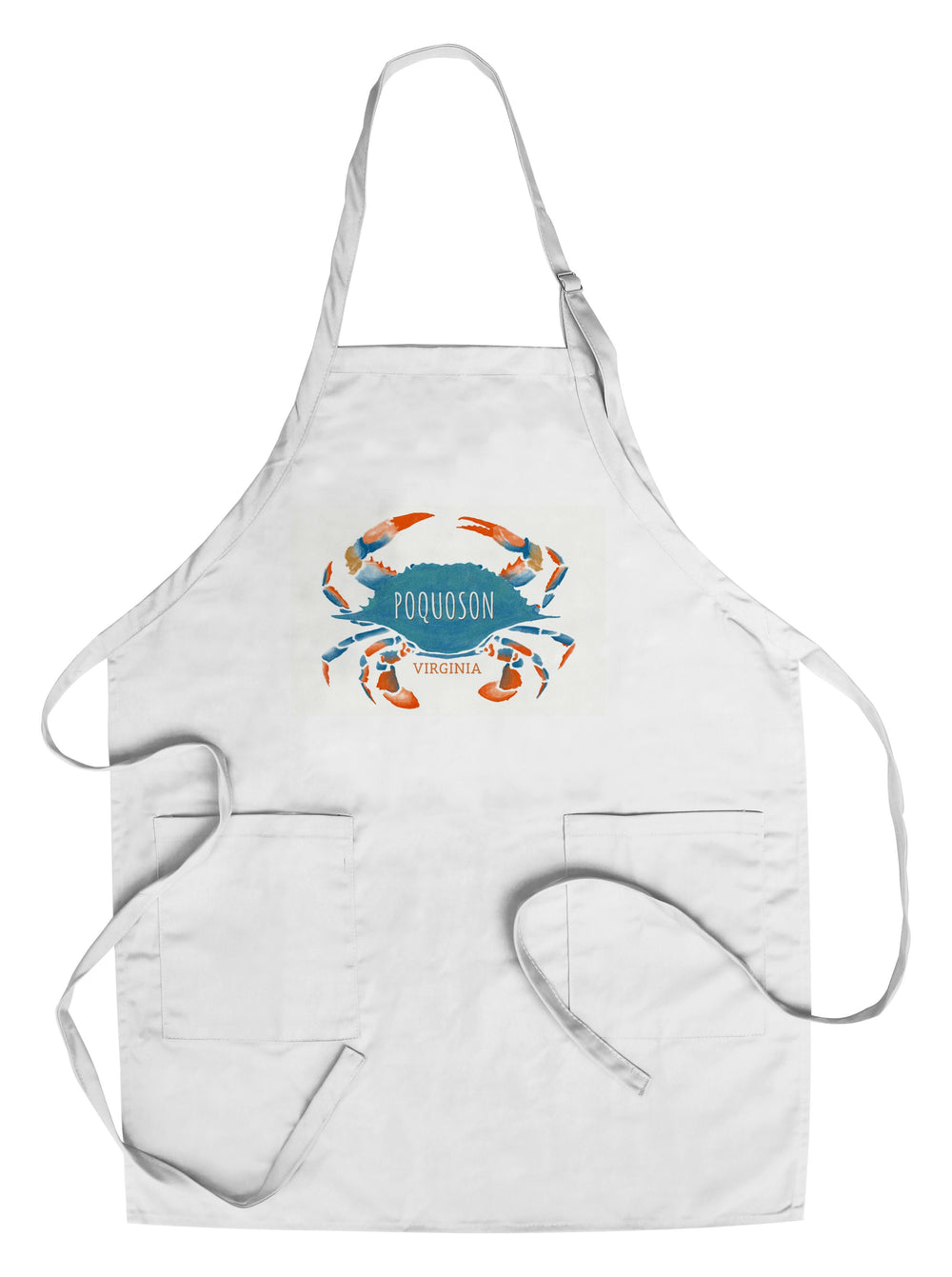 Poquoson, Virginia, Blue Crab, Watercolor, Lantern Press Artwork, Towels and Aprons Kitchen Lantern Press Chef's Apron 