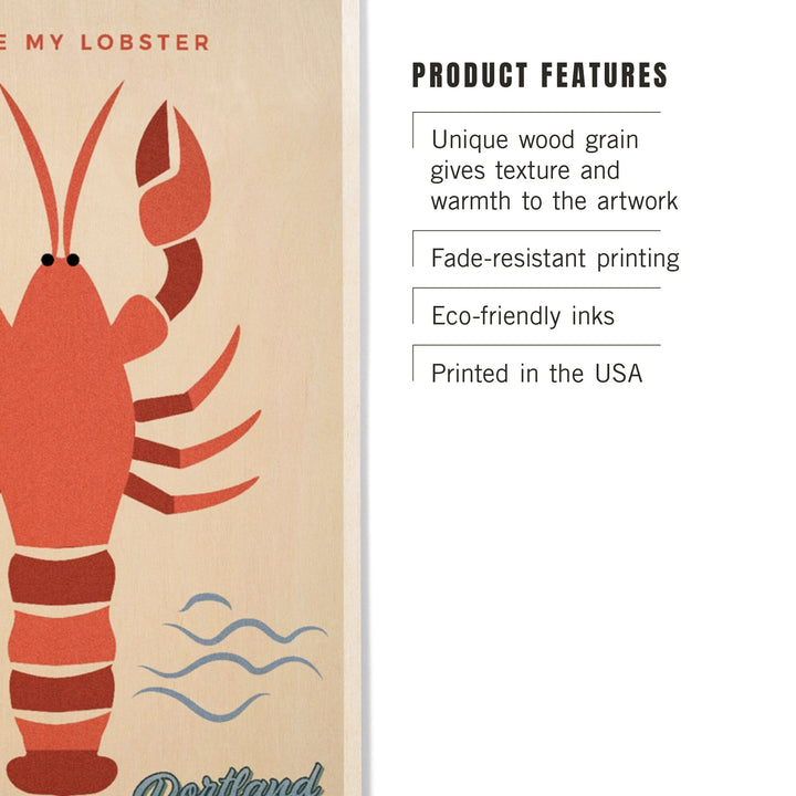 Portland, Maine, You're My Lobster, Color Block, Lantern Press Artwork, Wood Signs and Postcards Wood Lantern Press 