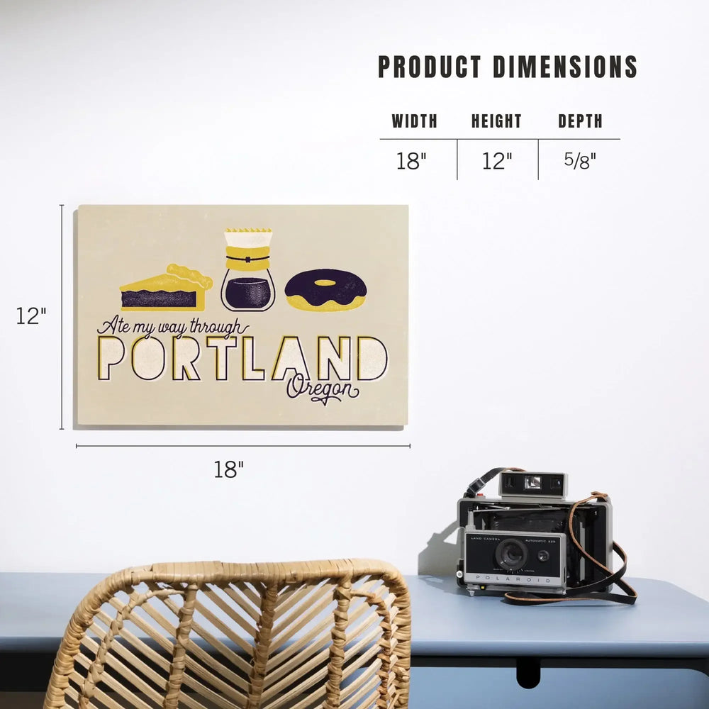 Portland, Oregon, Ate My Way Collection, Menu Sentiment, Wood Signs and Postcards Wood Lantern Press 