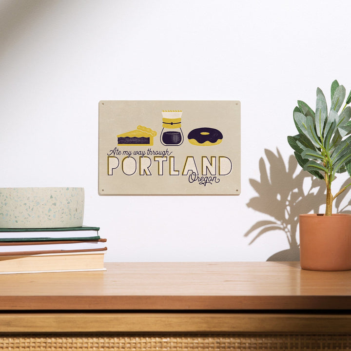 Portland, Oregon, Ate My Way Collection, Menu Sentiment, Wood Signs and Postcards Wood Lantern Press 