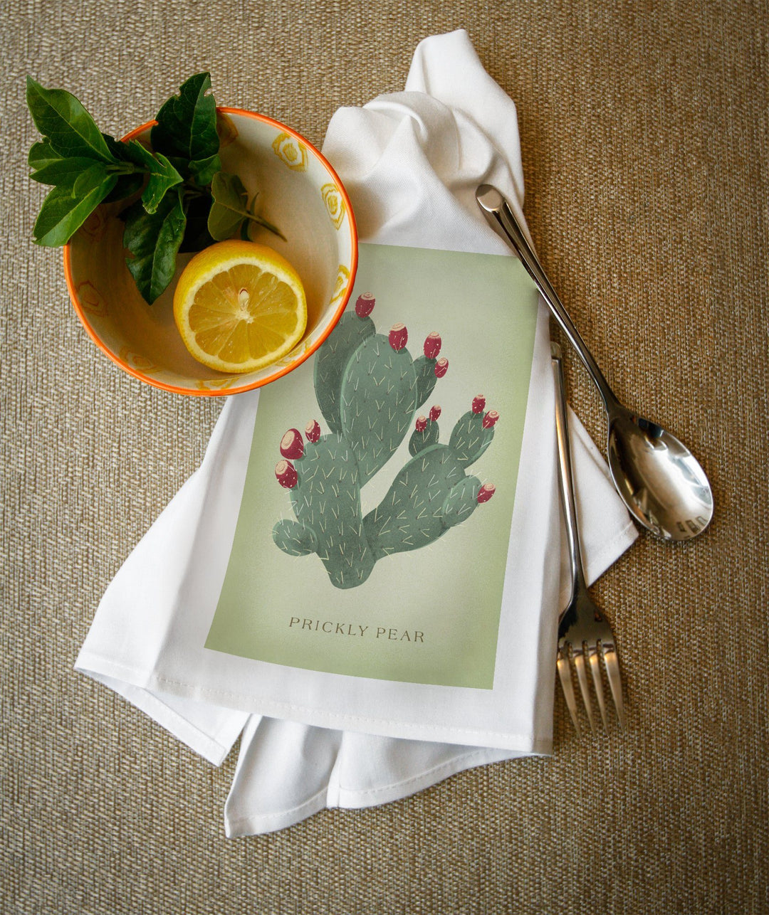 Prickly Pear, Vintage Flora, Lantern Press Artwork, Towels and Aprons Kitchen Lantern Press 
