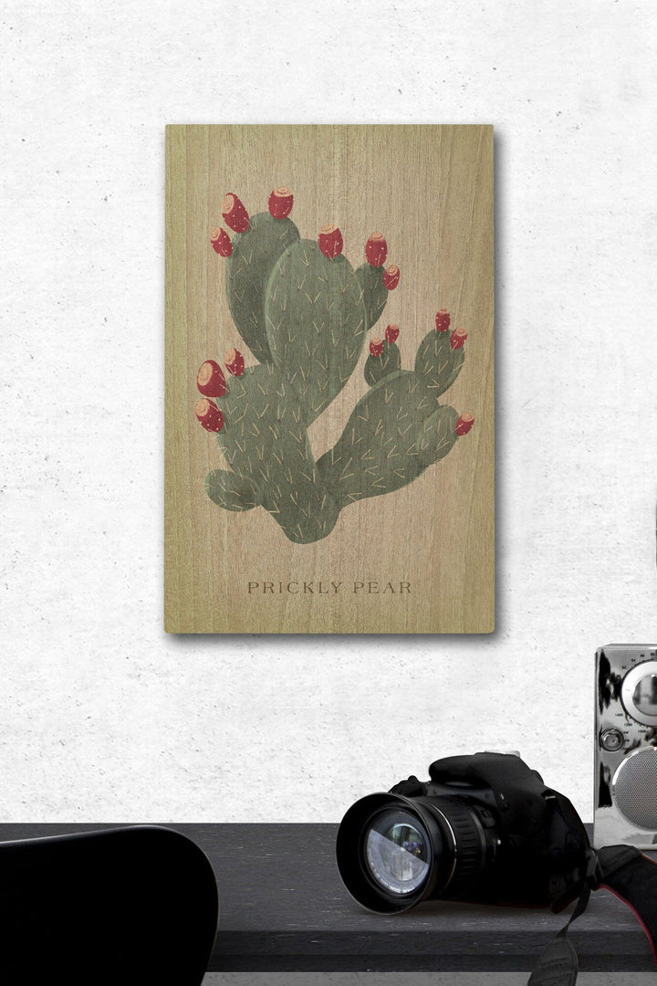 Prickly Pear, Vintage Flora, Lantern Press Artwork, Wood Signs and Postcards Wood Lantern Press 12 x 18 Wood Gallery Print 