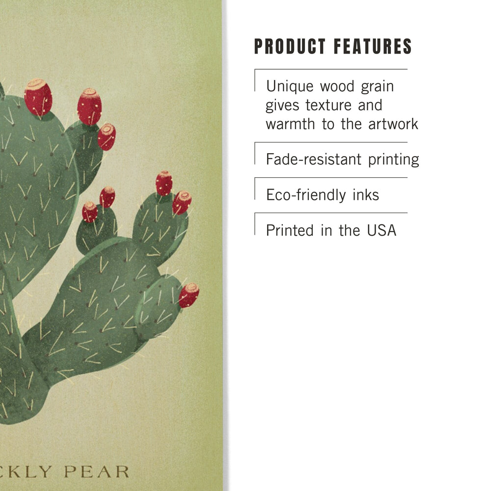 Prickly Pear, Vintage Flora, Lantern Press Artwork, Wood Signs and Postcards Wood Lantern Press 