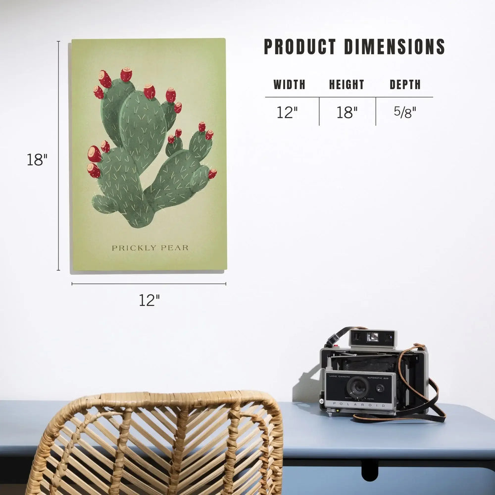 Prickly Pear, Vintage Flora, Lantern Press Artwork, Wood Signs and Postcards Wood Lantern Press 