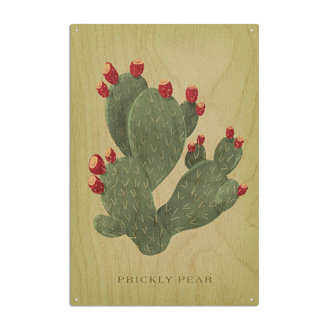 Prickly Pear, Vintage Flora, Lantern Press Artwork, Wood Signs and Postcards Wood Lantern Press 6x9 Wood Sign 