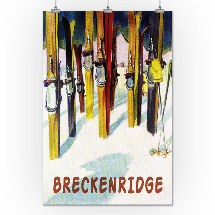 Prints (Breckenridge, Colorado, Colorful Skis, Lantern Press Artwork) Decor-Prints Lantern Press 24 x 36 Giclee Print 