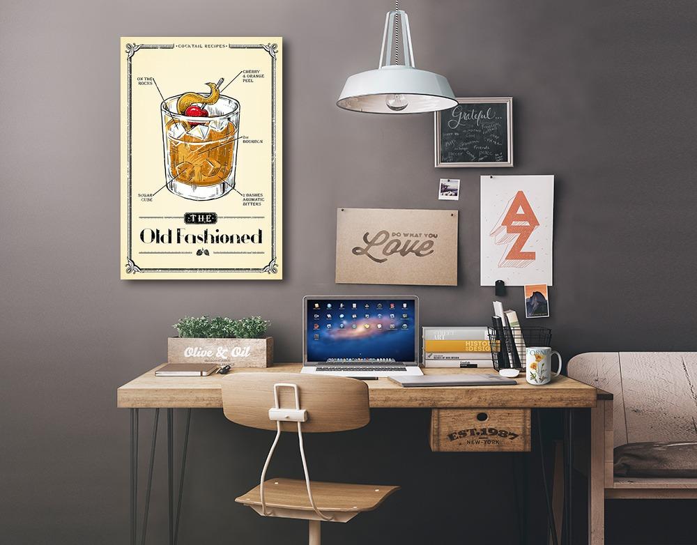 Prohibition, Cocktail Recipe, Old Fashioned, Lantern Press Artwork, Stretched Canvas Canvas Lantern Press 