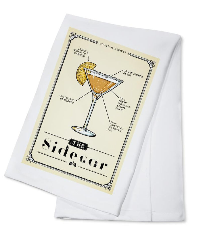 Prohibition, Cocktail Recipe, Sidecar, Lantern Press Artwork, Towels and Aprons Kitchen Lantern Press Cotton Towel 