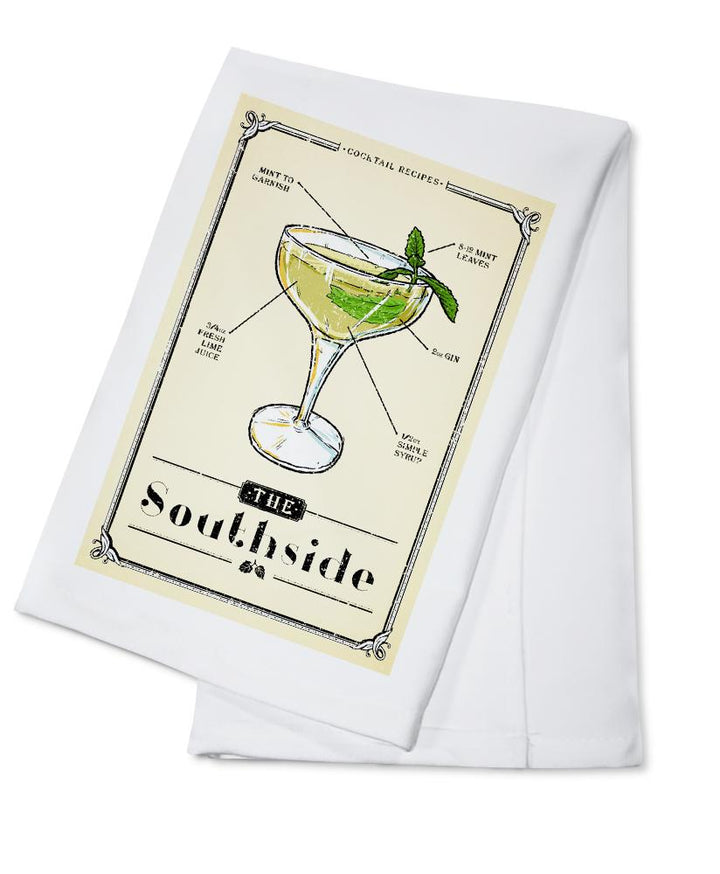 Prohibition, Cocktail Recipe, Southside, Lantern Press Artwork, Towels and Aprons Kitchen Lantern Press Cotton Towel 