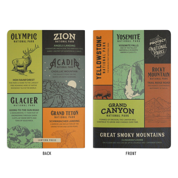 Protect Our National Parks, 3-Pack Journal Set with Unique Artwork on Each Cover postcard packs Lantern Press 