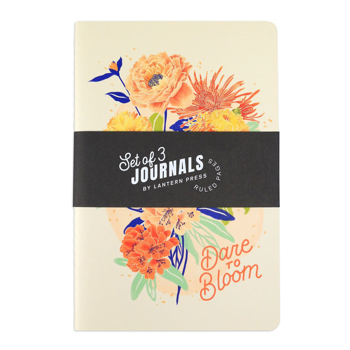 Radiant Blooms, 3-Pack Journal Set with Unique Artwork on Each Cover postcard packs Lantern Press 