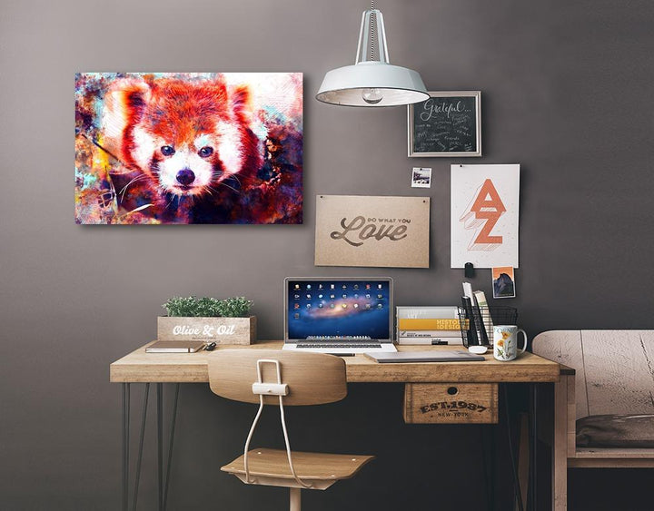 Red Panda, Vibrant Watercolor, Lantern Press Artwork, Stretched Canvas Canvas Lantern Press 