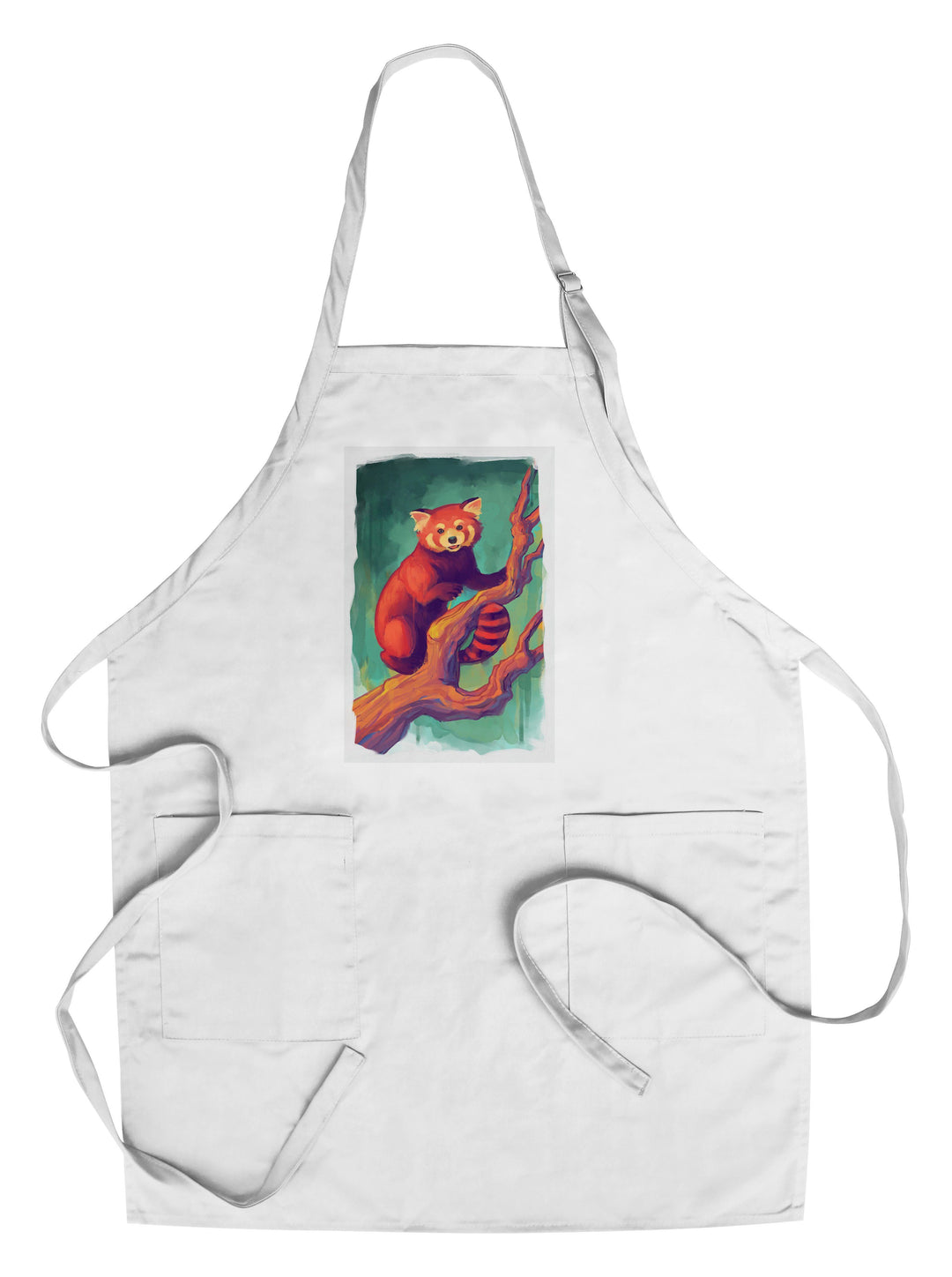 Red Panda, Vivid, Lantern Press Artwork, Towels and Aprons Kitchen Lantern Press Chef's Apron 
