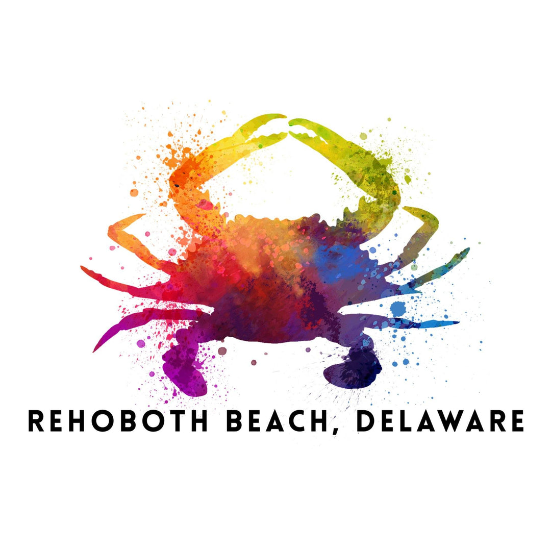Rehoboth Beach, Delaware, Blue Crab, Abstract Watercolor, Lantern Press Artwork, Towels and Aprons Kitchen Lantern Press 