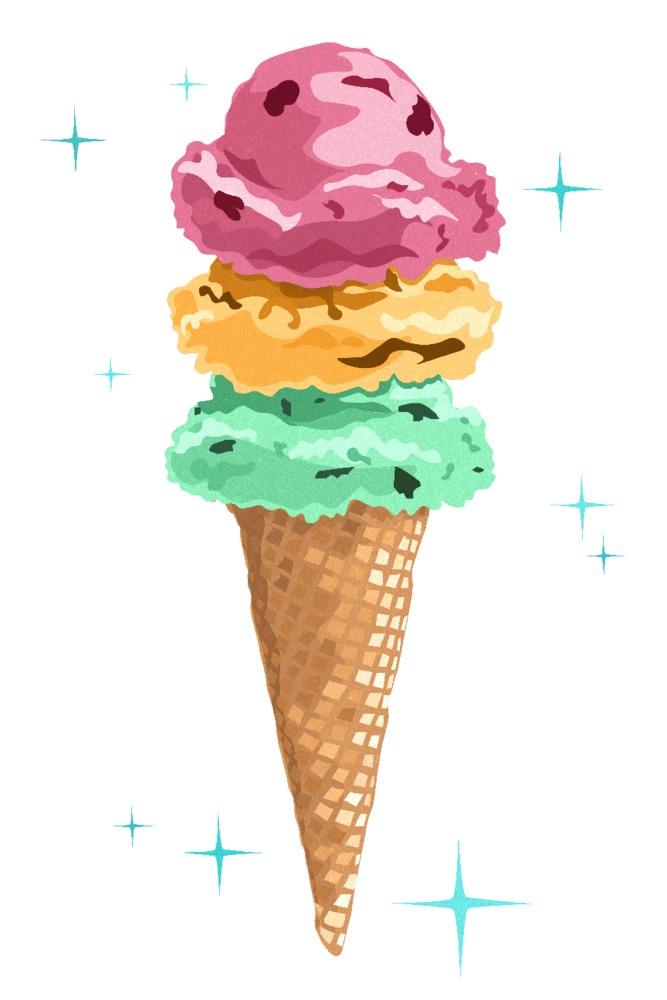 Summer Matcha Ice Cream Cone Cute Fresh Drawing Free PNG Images | PSD Free  Download - Pikbest
