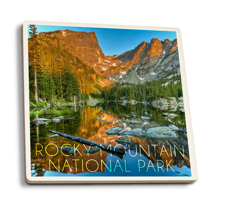 Rocky Mountain National Park, Colorado, Dream Lake Day, Lantern Press Photography, Coaster Set Coasters Lantern Press 