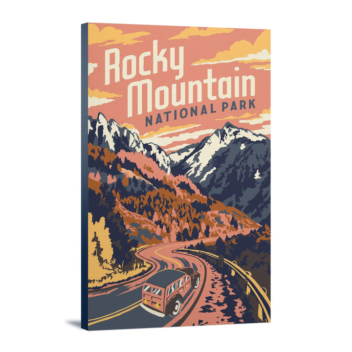 Rocky Mountain National Park, Colorado, Explorer Series, Lantern Press Artwork, Stretched Canvas Canvas Lantern Press 12x18 Stretched Canvas 